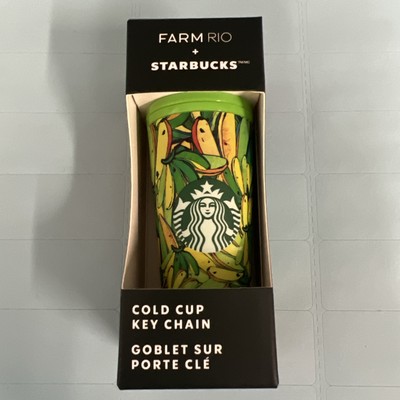 NEW 2025 STARBUCKS TROPICAL YELLOW/GREEN BRAZIL FARM RIO COLD CUP KEYCHAIN