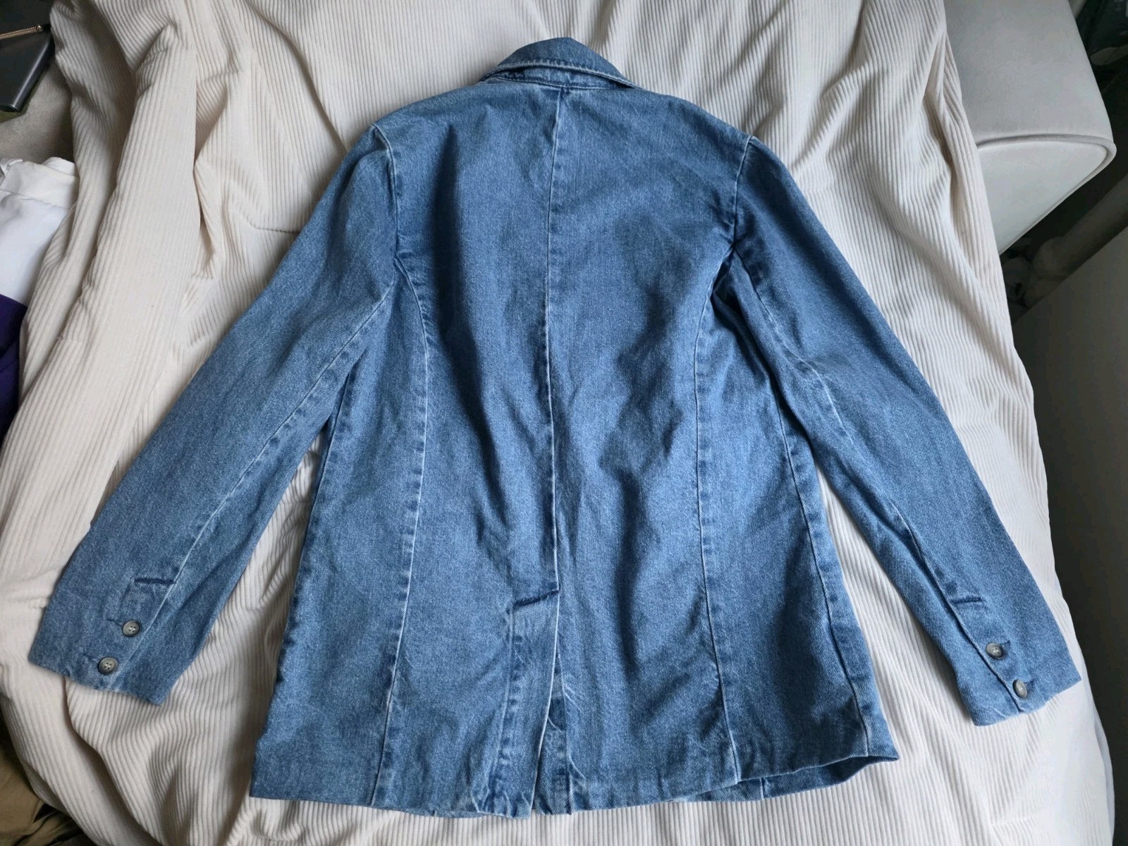 Mango MNG  Denim  Jacket Blazer Jean Pocketed Light Blue Size M thumbnail 9