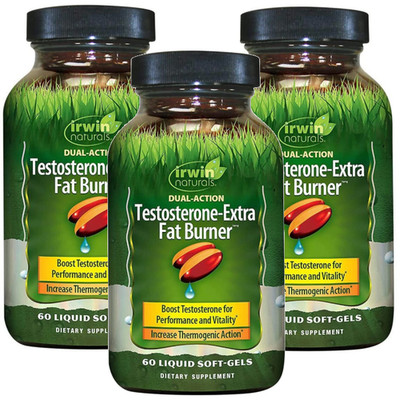 Irwin Naturals Testosterone Extra Fat Burner 60 Softgels Each (Pack of 3)