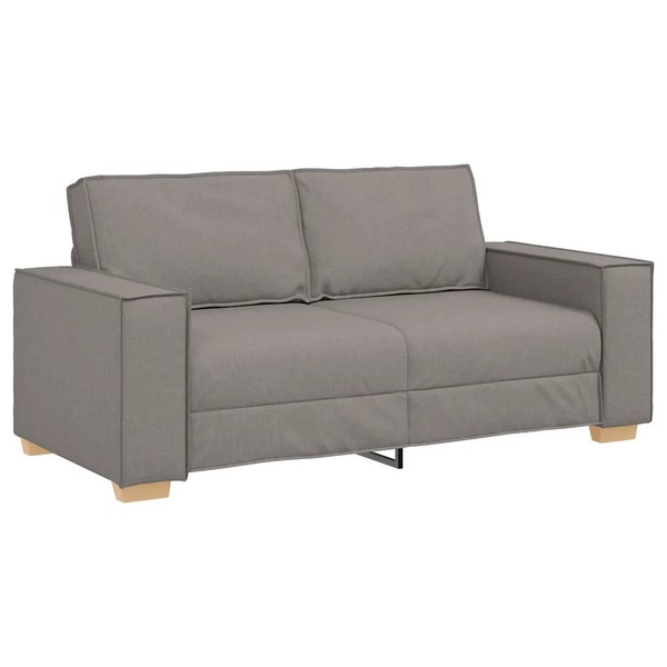 Sofa 2-Sitzer Taupe 140 Cm Stoff Couch-image