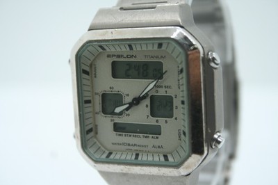 [Exc+5] Vintage SEIKO Alba Epsilon V085-5010 Digital Titanium Mens From JAPAN
