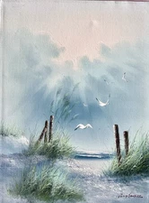 Original Coastal Seascape Painting by Jung Sandee Sz 16 X 12 