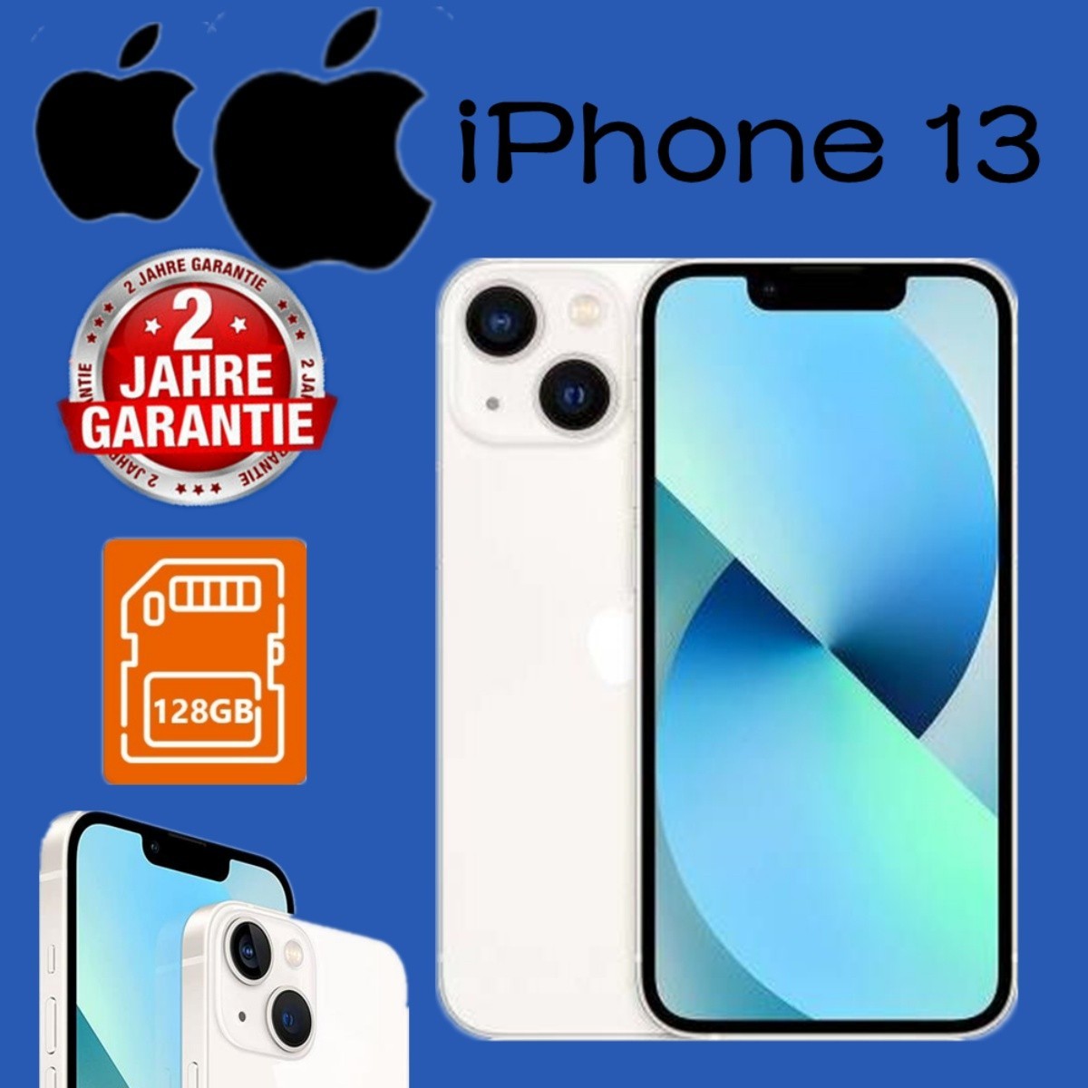 Apple iPhone 13 - 128GB - Starlight (Ohne Simlock) (Dual-SIM