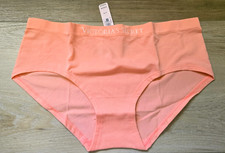 NWT Victoria's Secret Coral Smooth Seamless Logo Waist Hipster Panties L