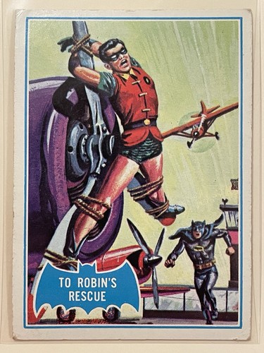 1966 Topps Batman Blue Bat #11B To Robin's Rescue — TAG (grade unconfirmed)