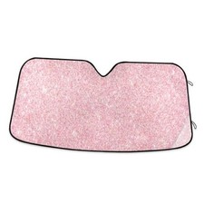 Pink Car Windshield Sunshade - Textured Pattern - Front Auto Sun Shield
