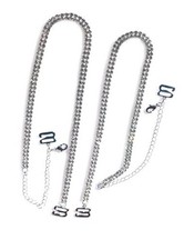 Rhinestone removable Gold - Silver Crystal Bra Straps, Large Rhinestone Silver