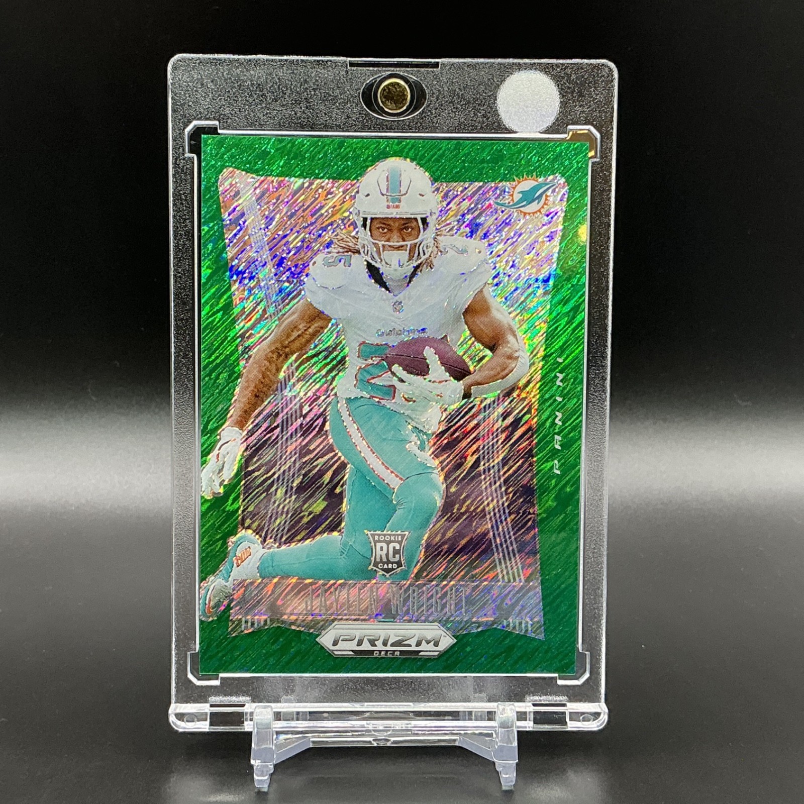 2024 Panini Prizm Deca - Jaylen Wright (RC) #201 Green Shimmer Prizm /12