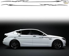2Pcs 137.7'' Universal Stripe Graphics Car Auto Body Side St Color: Line Black