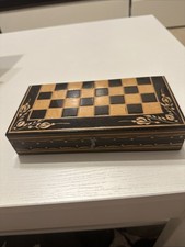 Scacchiera pieghevole in legno, backgammon e scacchi