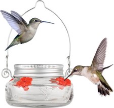 Nature's Way Bird Products MJF1 Nature's Way Mason Jar Hummingbird Dish Feeder,