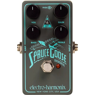 ElectroHarmonix Spruce Goose Overdrive Effects Pedal Grey and Teal