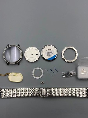 DIY SET for Omega DeVille 2824 watch case + dial + hands + Strap sapphire 39.5mm