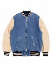 Dickies Mens Varsity Jacket Blue/Beige Zip Po...