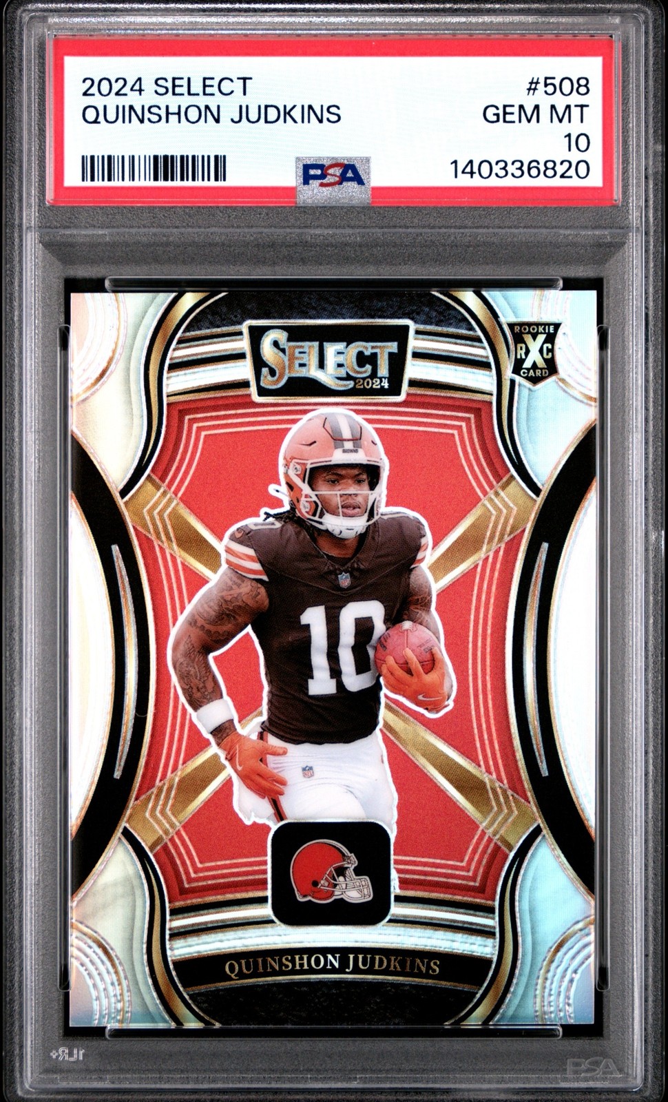 2024 Select Football Quinshon Judkins #508 Rookie Silver XRC PSA 10