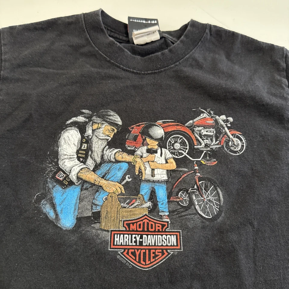 Harley Davidson T-Shirt BOYS Small Black Short Sleeve Motorcycle Tee - Image 3 of 4