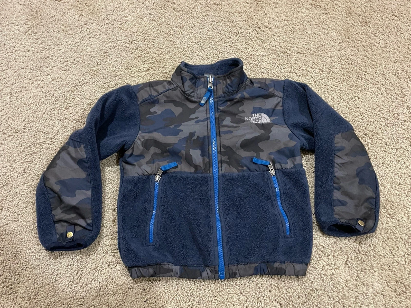 Boys The North Face Denali Jacket Blue Camp XXS (5)