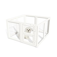 Clear Acrylic Dog Playpen Indoor,Transparent Dog Pen,Easy to Assemble and Cle...