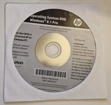 Microsoft Windows 8.1 Pro 64 Bit DVD réinstallation Anglais danois...  NEUF HP