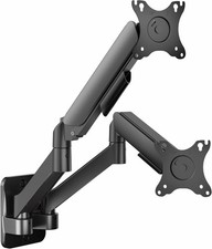 VIVO Height Adjustable Pneumatic Extended Arm Dual Monitor Wall Mount Full Motio