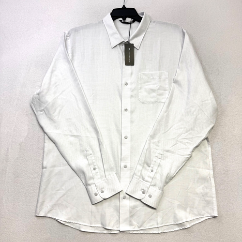 Travis Mathew langärmliges Button-Down-Hemd für Herren gestreift weiß 2XL neu mit Etikett $ 130 - Bild 1 von 6