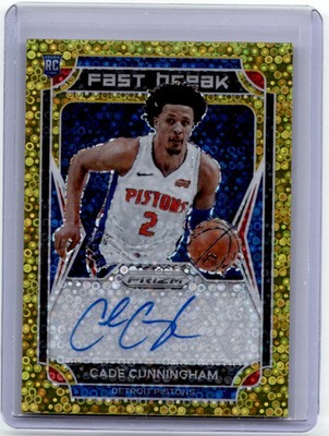 Cade Cunningham 2021 Panini Prizm Fast Break Gold Disco /10 RC #FBR-CCA