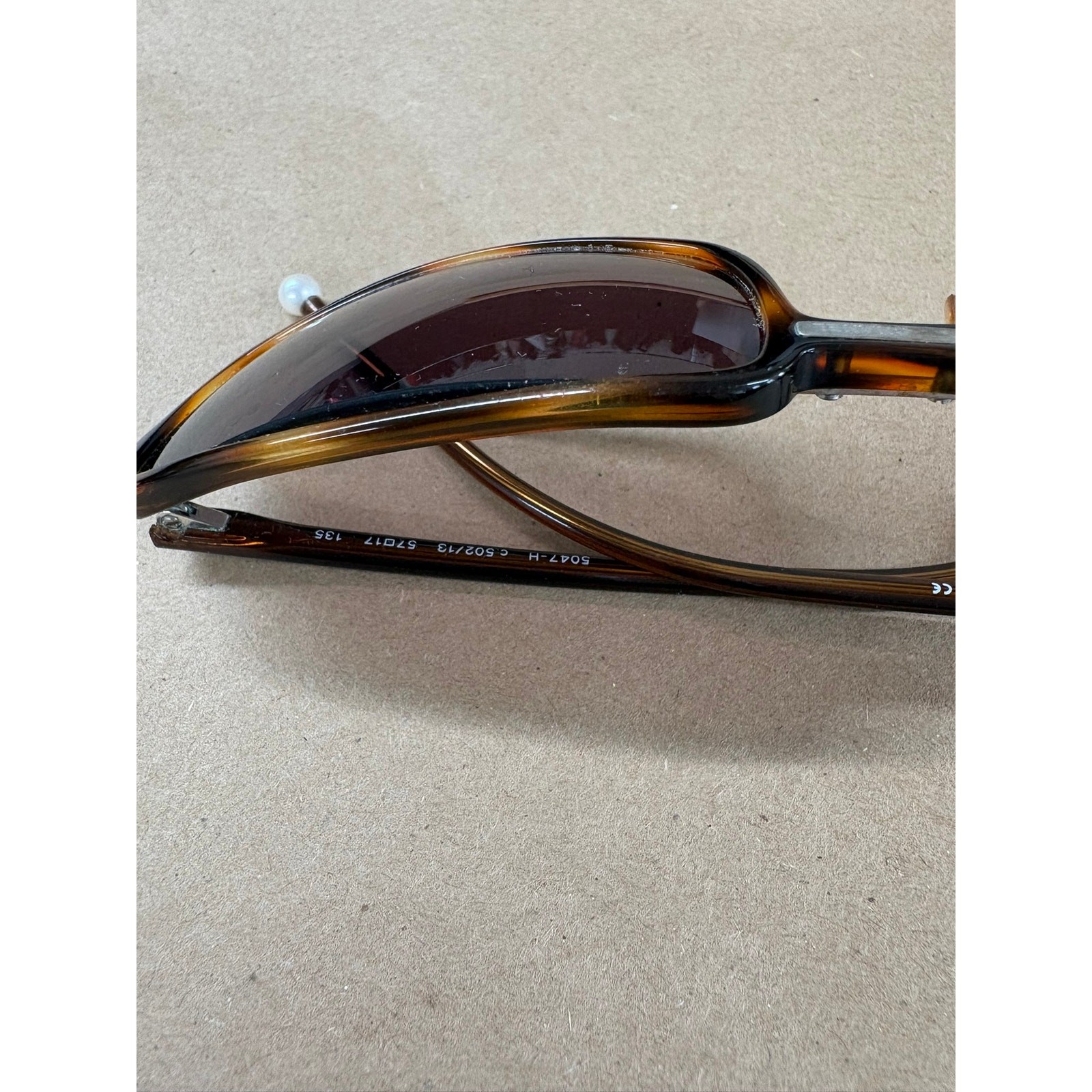 Chanel Rectangular Tortoise Shell Frame/ Faux Pea… - image 5