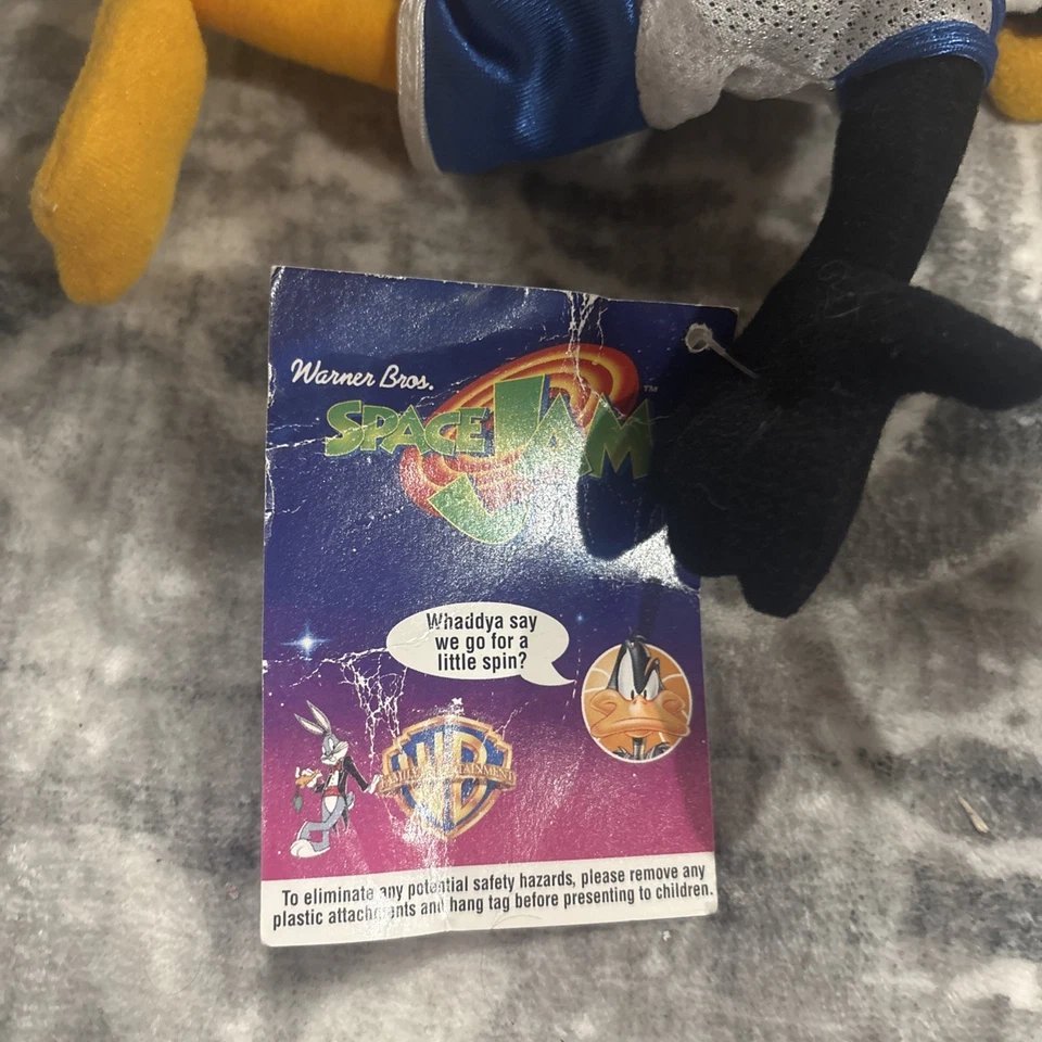 Peluche Warner Bros Space Jam McDonalds Pato Lucas 1996 9” Looney Tunes con etiqueta Foto 3 de 4