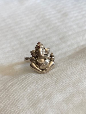 Sterling silver Ganesh ring adjustable size