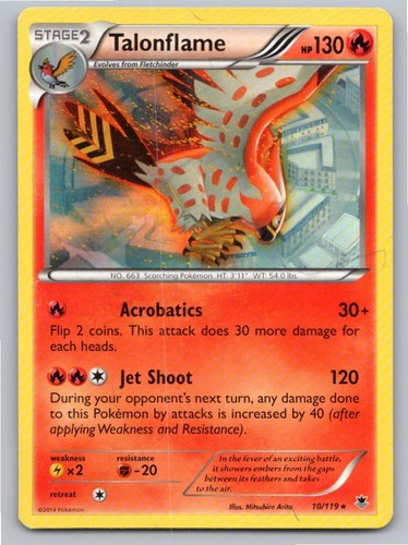 2014 POKEMON TALONFLAME PHANTOM FORCES 10/119 R NM A89142 FREE S&H