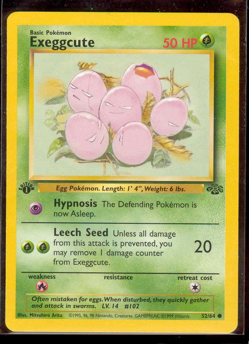 Pokemon EXEGGCUTE  52/64 - 1st Edition Jungle - - NEAR MINT/MINT