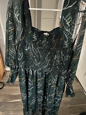 Nine West Plus 4XL Women's Long Sleeve Fit & Flare Maxi Dress Green