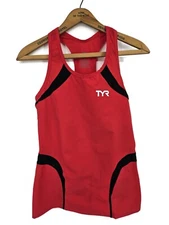 New TYR Carbon Tri Tank Womens L Red Black Triathlon Top