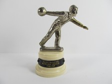 VINTAGE BOWLING LEAGUE TROPHY ALLEN BUILDING TORRINGTON CT 1948 1949 CONN