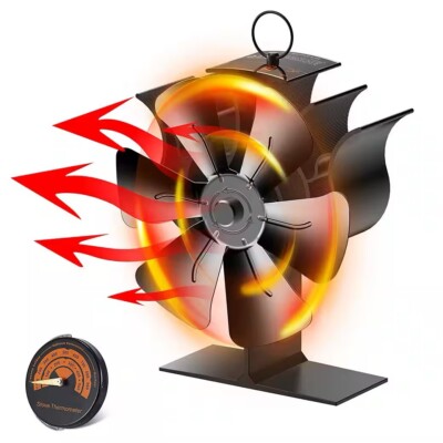 Kaminventilator 6 Flügel / Wärmebetriebener Ofenventilator / Leiser Ohne Strom