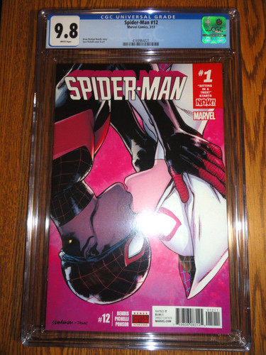 Spider-man #12 Hot Key CGC 9.8 NM/M 1st Miles Morales & Gwen Kiss Cover Marvel
