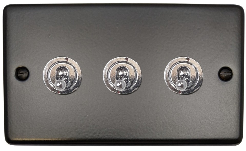 G&H Standard Plate Matt Black CFB3-PC Light Switches, Plug Sockets, USB ...