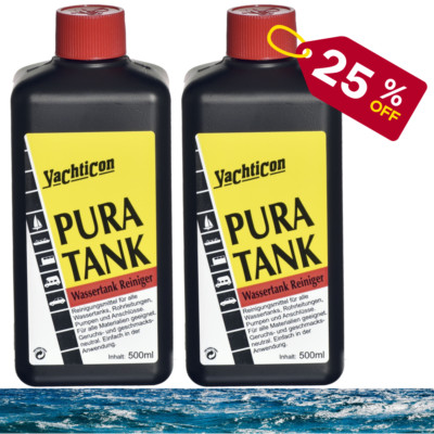 Yachticon Pura Tank ohne Chlor Trinkwasser Desinfektion Tankreinigung 2x 500ml