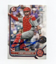 JIMMY CROOKS III SIGNED 2022 BOWMAN DRAFT BASEBALL CARD AUTO