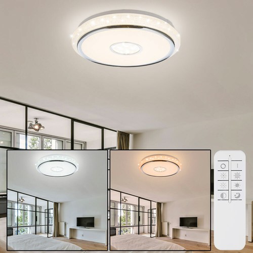 Plafoniera Lampadario Camera Letto Telecomando Cristalli Cct 1x LED