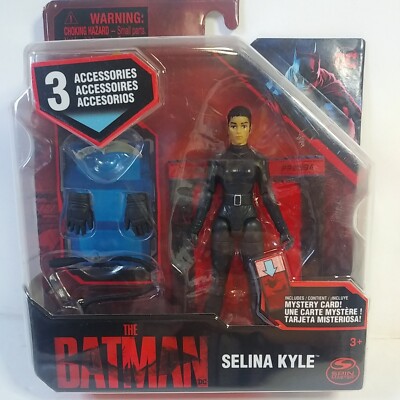 New DC Comics  Selina Kyle Catwoman 4'' Action Figure 3 Accessories Mystery Card