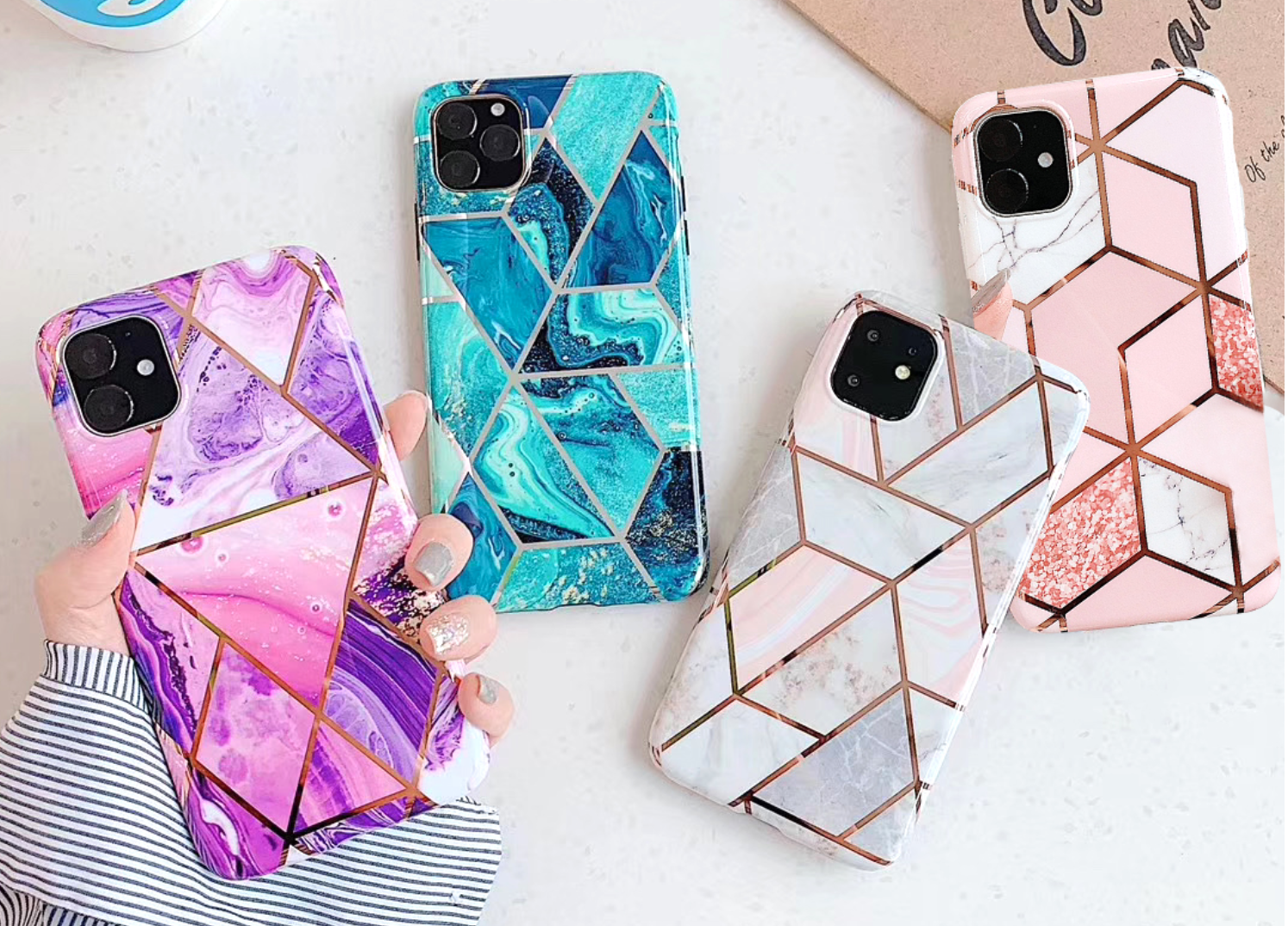 Marble Soft Flexible Shockproof Lightweight Protective Case With ScreenProtector