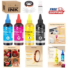 Sublimation Ink Set 400ml Vibrant Colors Easy Refill for DIY Printing Crafts