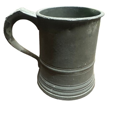 Antique James Yates Pewter Tankard Pint Mug Cup Rare HTF Heavy