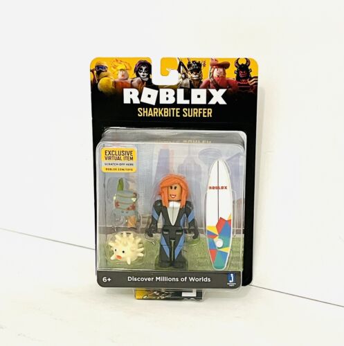  Roblox Gold Collection SharkBite Surfer Single Figure Pack with  Exclusive Virtual Item Code : Toys & Games