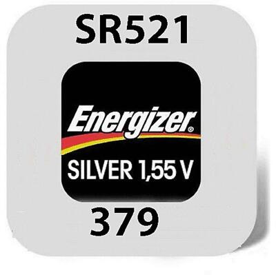 1x Energizer Uhren-Knopfzelle 379 1,55 Volt 1er Blister Silberoxid SR63 - SR521W