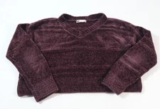 So Goods For Life Women's Red Fuzzy Crop Sweater Size S