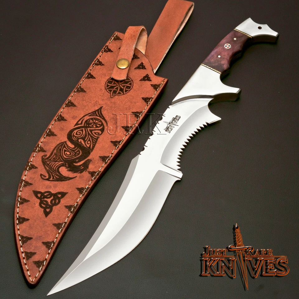 17英寸FANCY BOWIE定制D2工具钢刀片,战术防护战斗刀 — 第 2/4 张图片