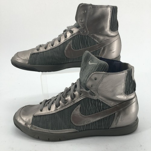 Nike Womens 12 Blazer Mid Lace Up Athletic Sneakers Silver Metallic 313722-007  | eBay