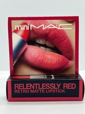 Mini MAC Retro Matte Lipstick 612 Relentlessly Red 0.06 oz Set Of 2 BNIB